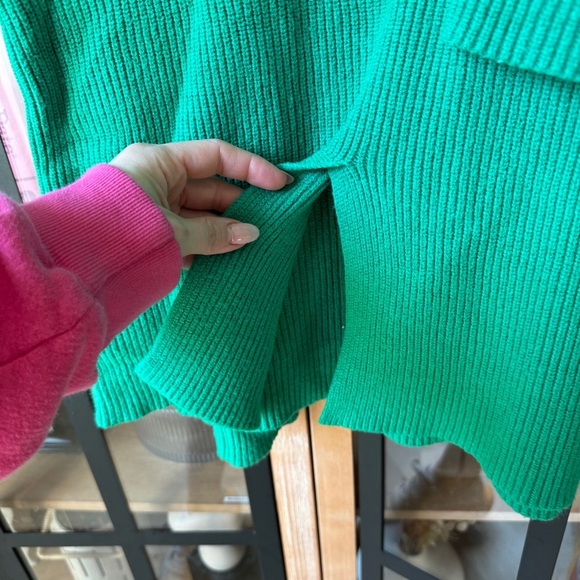 The Drop SET Alice CrewNeck top Slit Ribbed Pullover Sweater shorts jade kelly - Picture 3 of 8